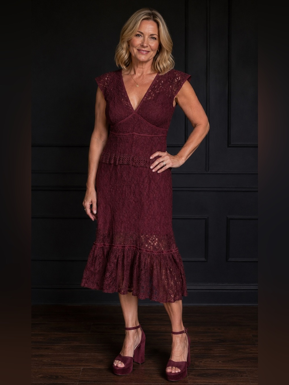 Foxiedox lace burgundy XL dress / Worn once